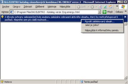 Spouštění katalogu v prostředí operačního systému Windows XP SP2 - obrázek 1